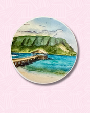 Load image into Gallery viewer, Hanalei Pier Watercolor Sticker