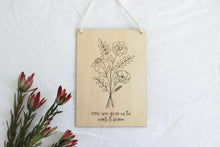 Load image into Gallery viewer, Mother's Day birth flower wooden sign- custom order
