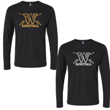 Load image into Gallery viewer, Winfield Rec Basketball youth long sleeve tee- black athletic material
