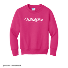 Load image into Gallery viewer, CCSC-WILDFIRE -port and co YOUTH crewneck sweatshirt-pink and white
