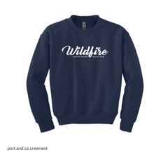 Load image into Gallery viewer, CCSC-WILDFIRE -port and co YOUTH crewneck sweatshirt-Navy and white
