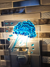 Load image into Gallery viewer, Fused Glass Crushed Glass Night Light - Blue Jellyfish
