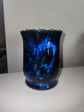 Load image into Gallery viewer, Dark Ink Swirl Glass Vase
