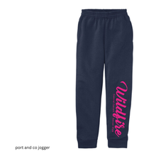 Load image into Gallery viewer, CCSC-WILDFIRE TEXT - Port &amp; Co™ Youth Core Fleece Jogger- Navy + Pink
