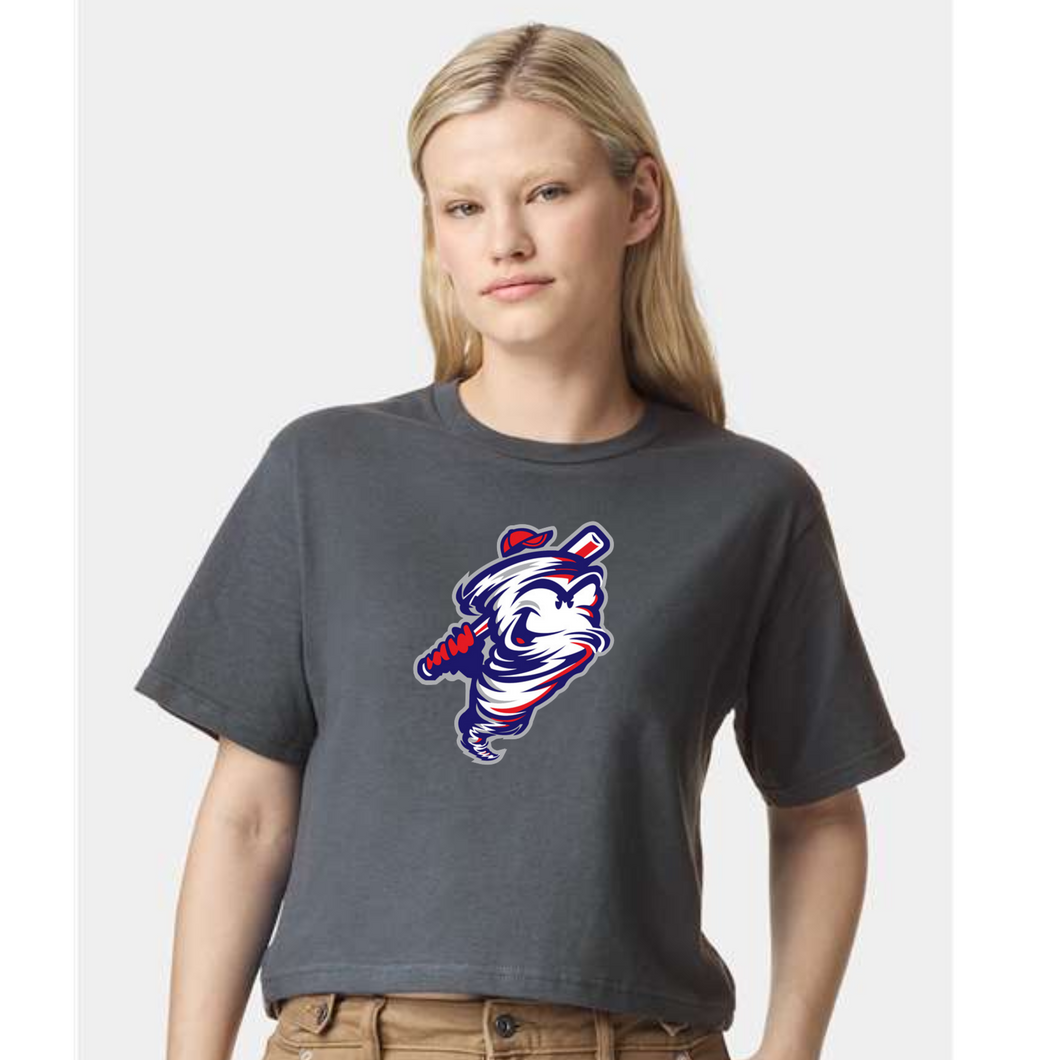 American Apparel boxy crop tee- Cyclones-charcoal gray