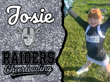 Load image into Gallery viewer, Raiders homecoming sign football and cheer- 24x18 coroplast custom sign-pick up only
