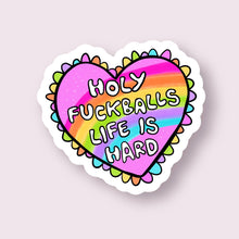 Load image into Gallery viewer, Holy F*ckballs Life is Hard Snarky Sticker

