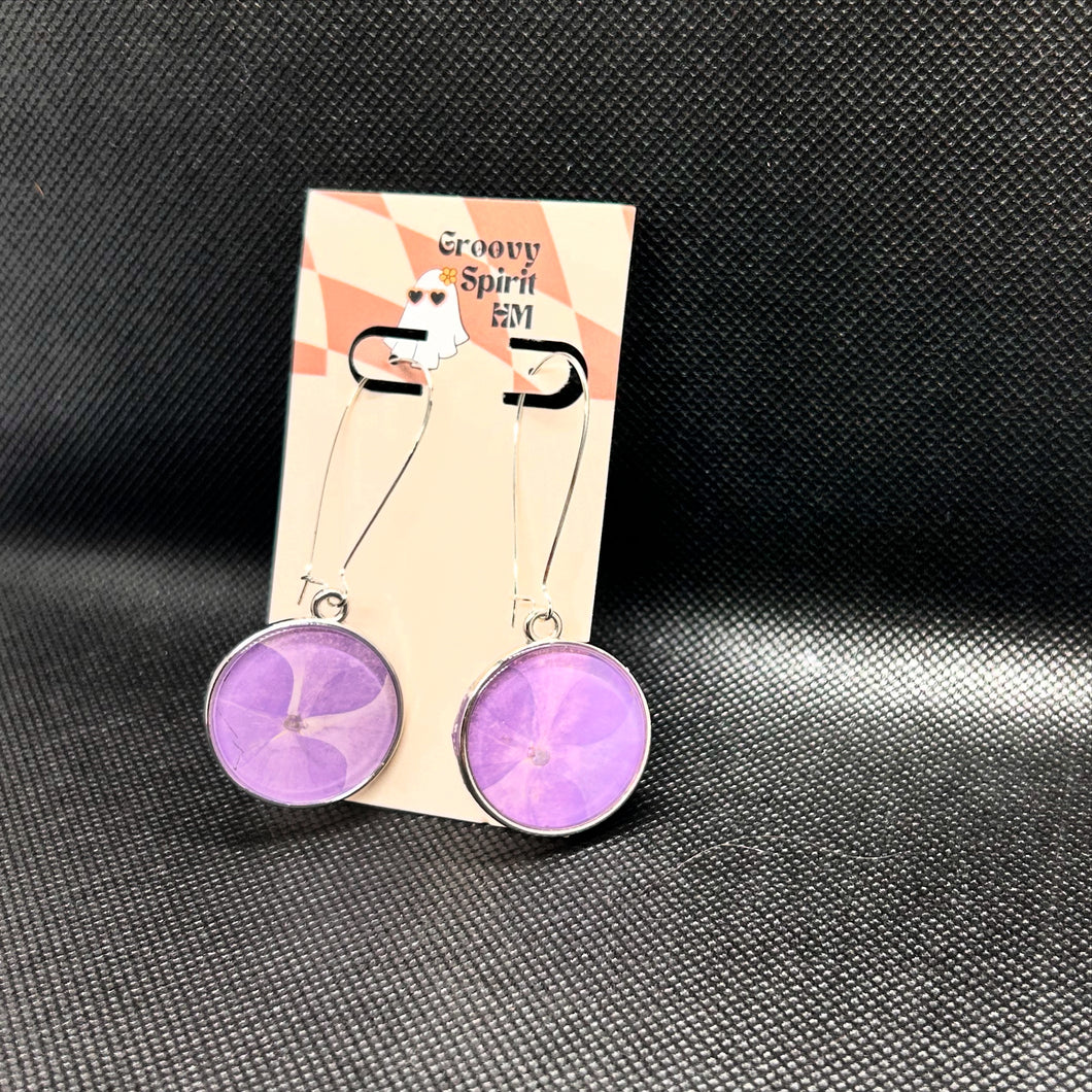 Purple hydrangea earrings