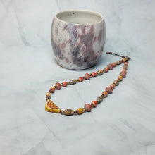 Load image into Gallery viewer, Aztec Paper Bead Necklace - 17" with 2" chain extender

