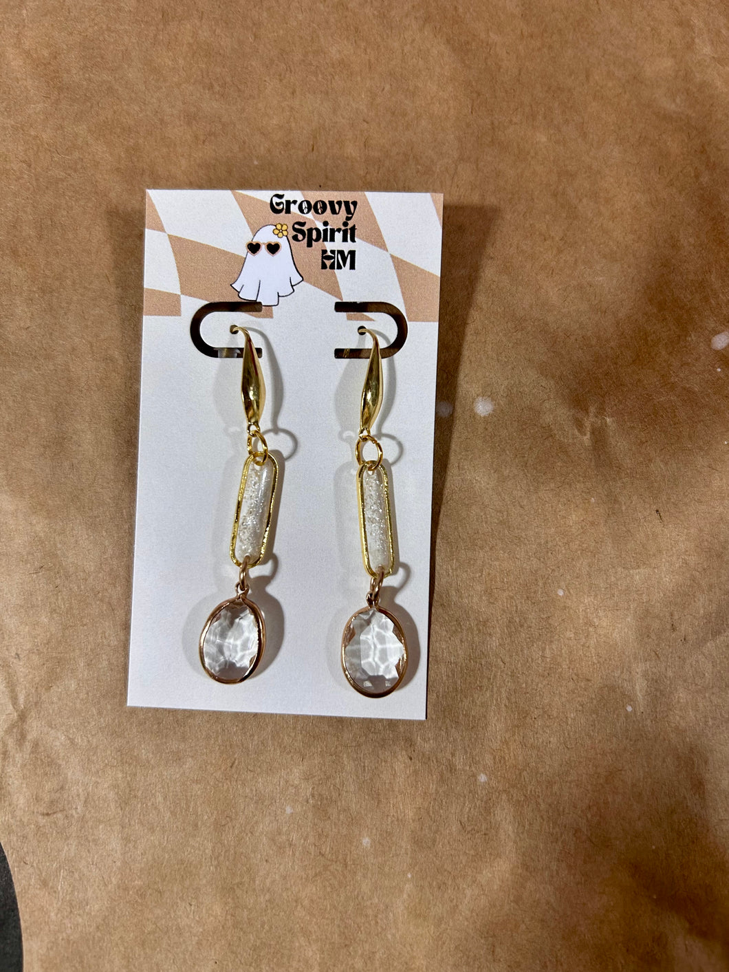 Gold crystal chandelier earrings
