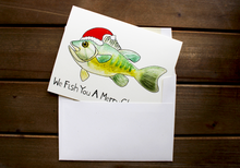 Load image into Gallery viewer, We Fish You A Merry Christmas -- Winter Holiday Watercolor Greeting Card

