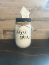 Load image into Gallery viewer, white mason jar tissue holder
