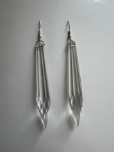 Load image into Gallery viewer, Silver Dangling Earrings with Vintage Glass Charms
