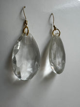 Load image into Gallery viewer, Golden Dangling Earrings with Vintage Glass Gems
