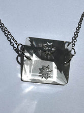 Load image into Gallery viewer, Silver Stainless Steel Necklace with a Blue Vintage Glass Charm
