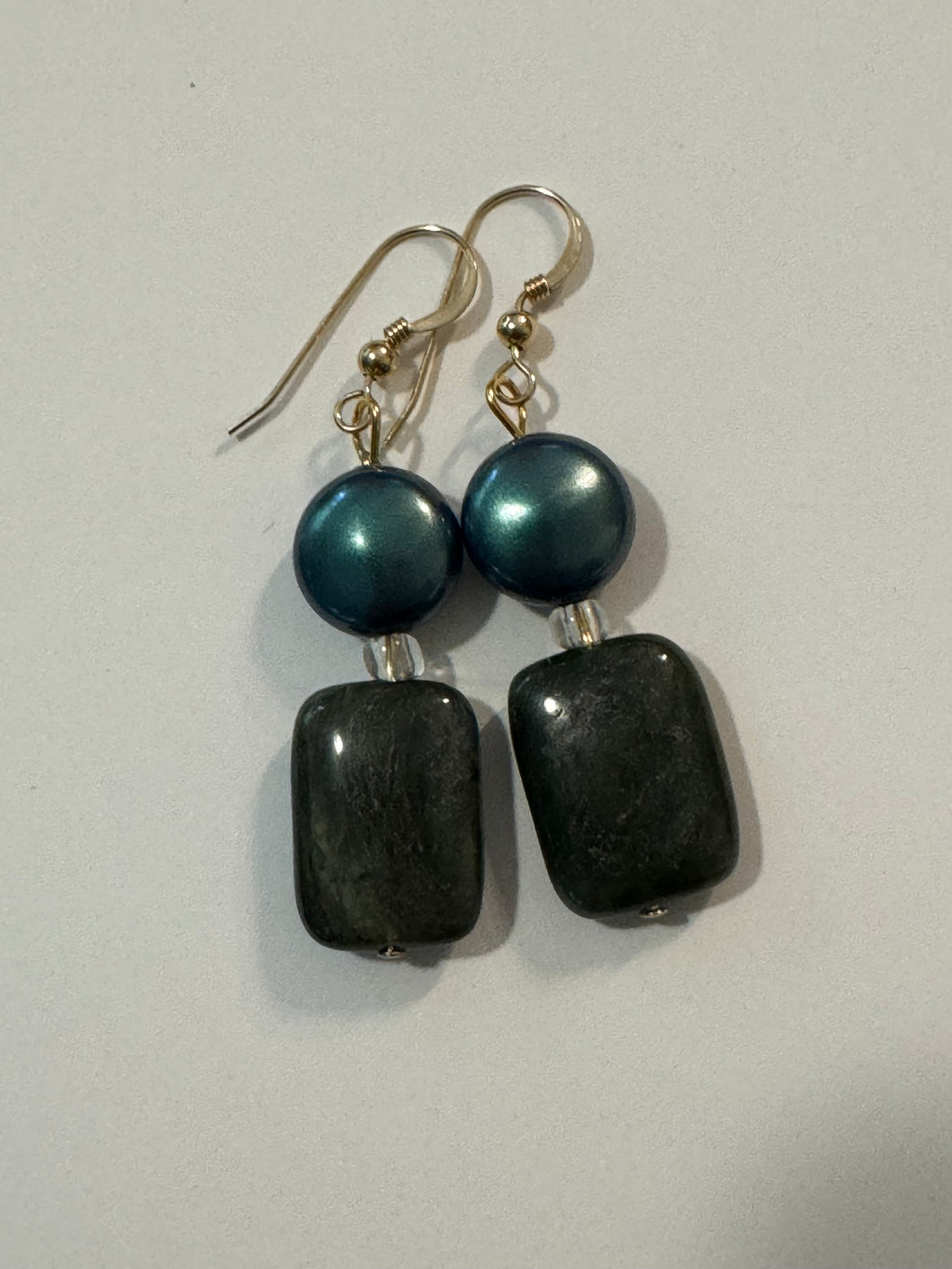 Gemstone and Pearl Earrings