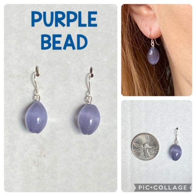 Purple Beaded Earrings