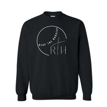 Load image into Gallery viewer, RTH white logo on black crewneck sweatshirt
