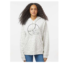 Load image into Gallery viewer, RTH black logo on white leopard hoodie- not guaranteed for holiday arrival

