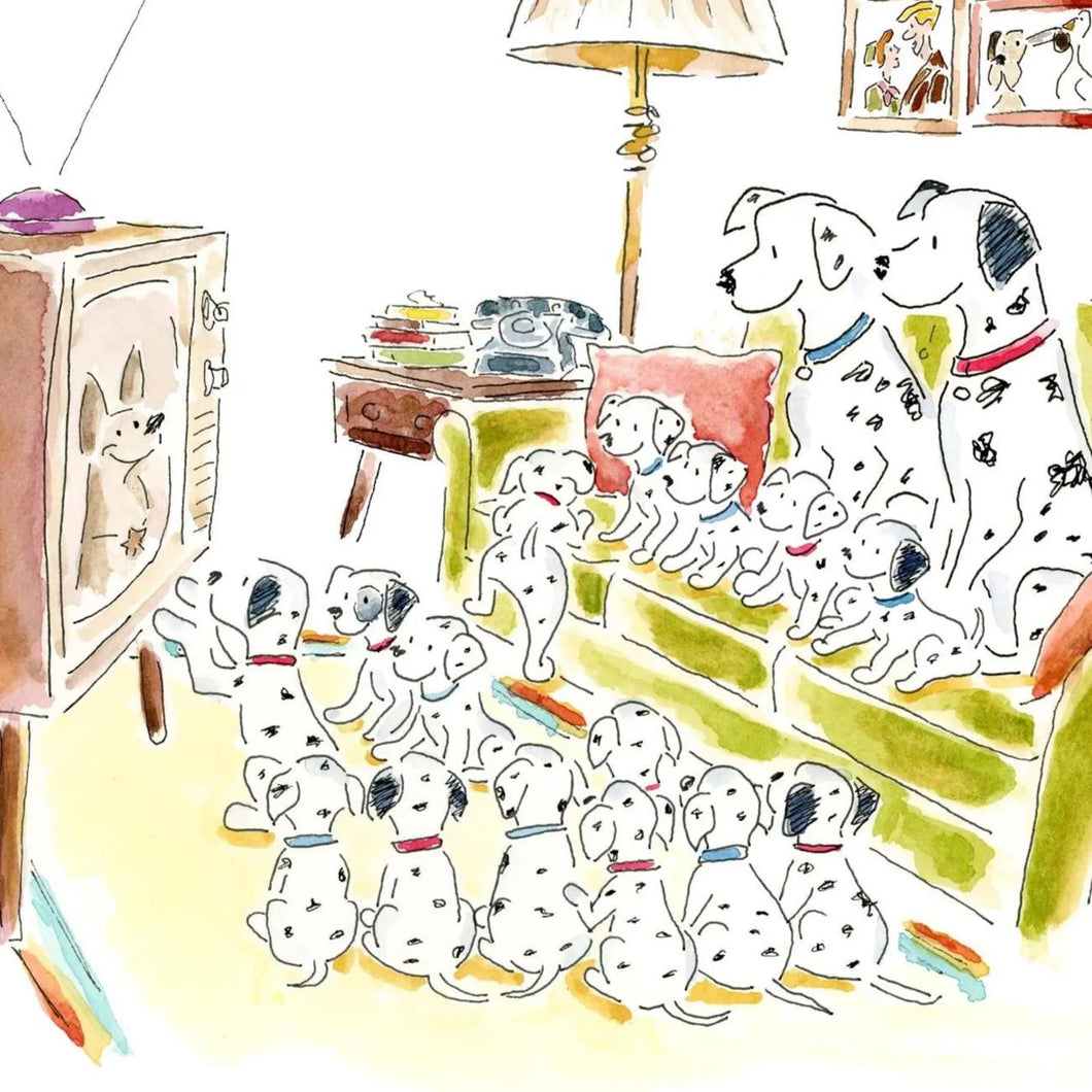 TV Dalmatian Watercolor Illustration 8x10