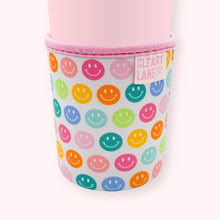 Load image into Gallery viewer, Blush Rainbow Smiley Face Drink Sleeve: Small 16oz
