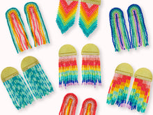 Load image into Gallery viewer, Beaded Rainbow Earrings | Rainbow Stripes
