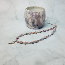 Load image into Gallery viewer, Peach Fan Paper Bead Necklace - 18" with 2" chain extender
