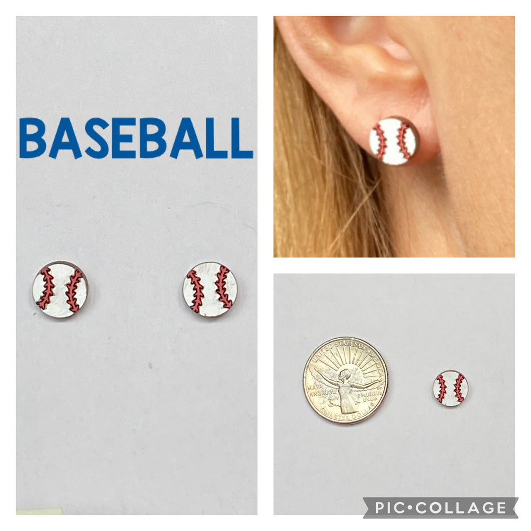 Baseball Stud Earrings