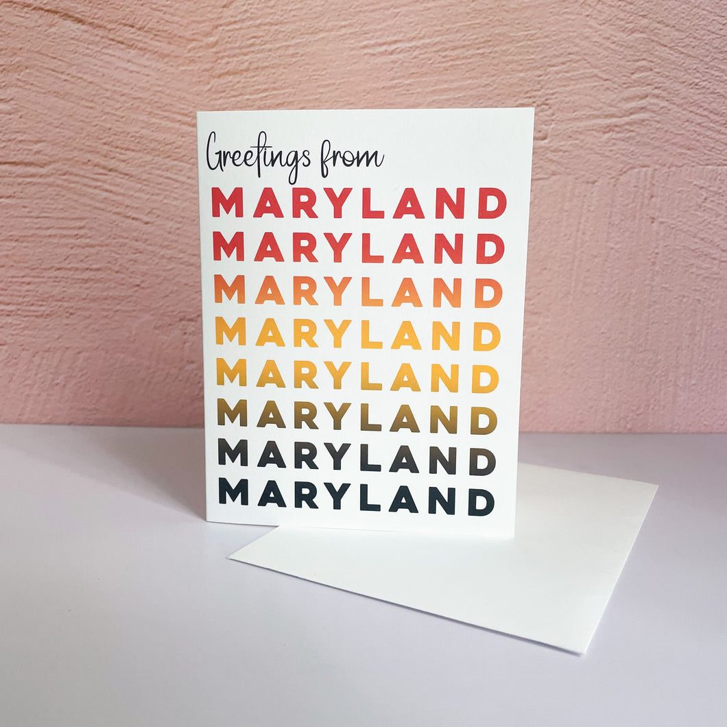 Greetings From Maryland Greeting Card