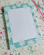 Load image into Gallery viewer, Blue and Yellow Daisy Notepad | 5x7" Notepad with 50 Tear-Off Pages | Fun, Spring Floral Notepad
