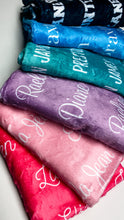 Load image into Gallery viewer, Personalized Repeating Name Plush Minky Blanket - Design It Yourself Font &amp; Color Selection
