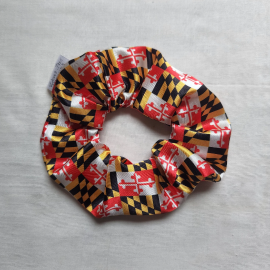 Maryland Flag Satin Scrunchie
